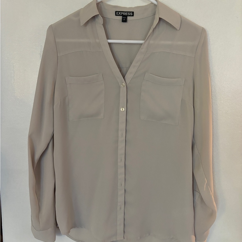 Express Taupe Portofino Dress Shirt